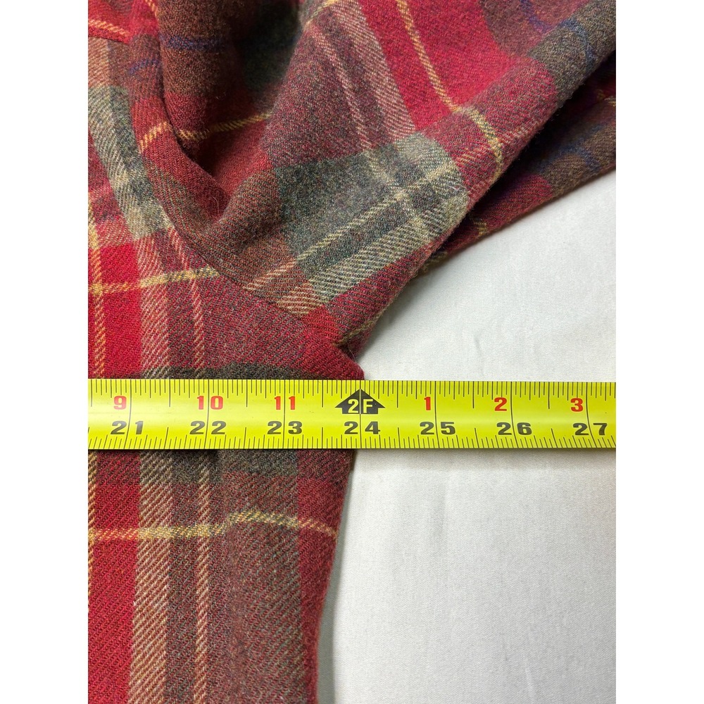 Pendleton Red Plaid Wool Jacket Womens Large Butt… - image 7